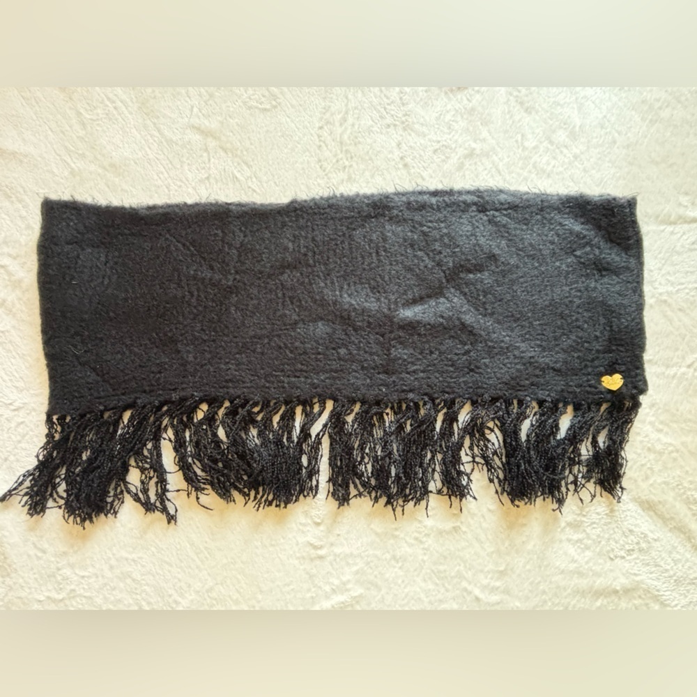 Vintage Betsey Johnson Scarf Size OS Black Textured